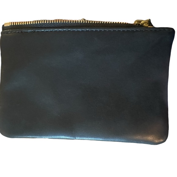 NWT J. Crew Cream & Black Genuine Leather Tote Satchel w/ Accessory Pouch - Picture 8 of 17